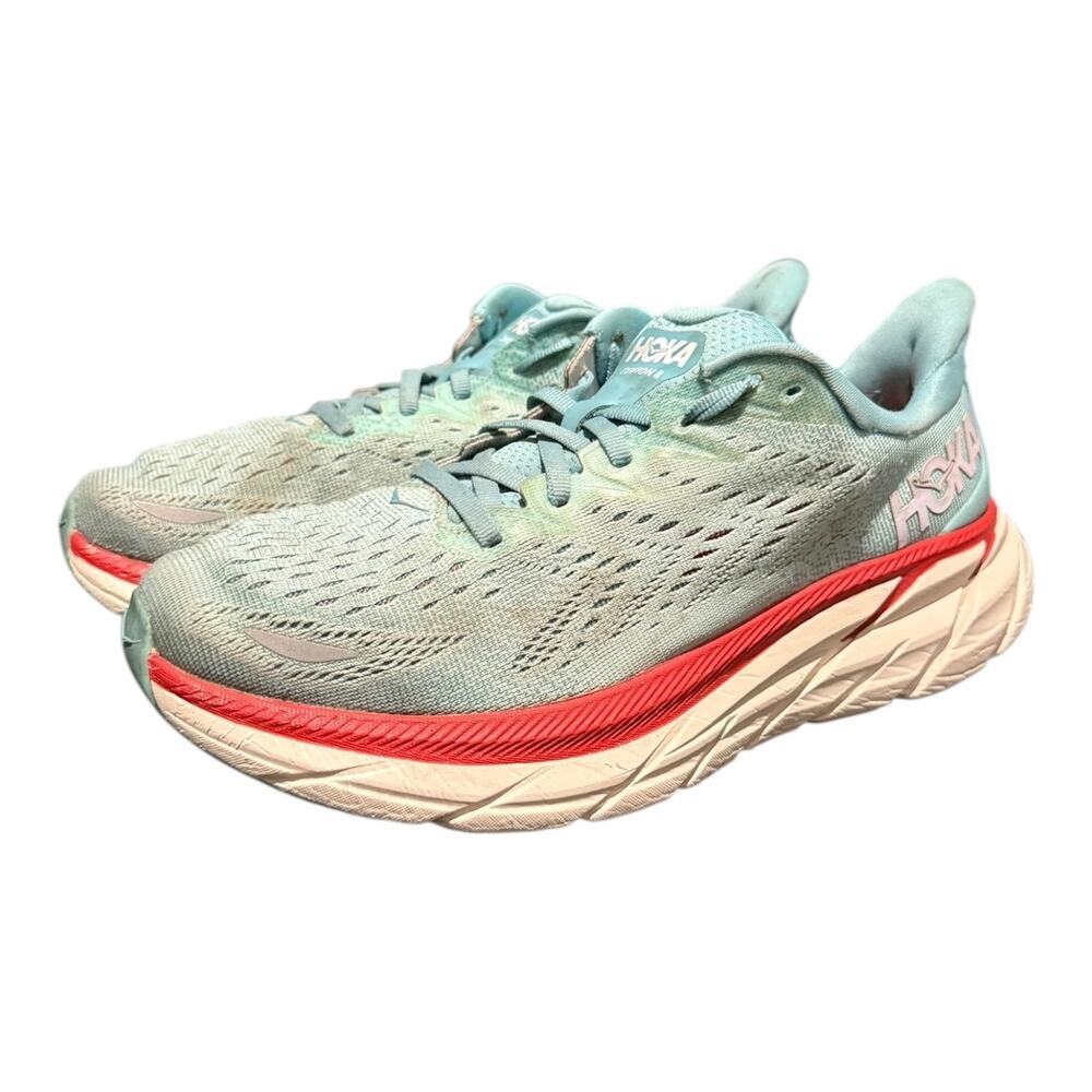 Hoka One One Clifton 8 Womens Size 8 B Sneakers Walking Aquarelle